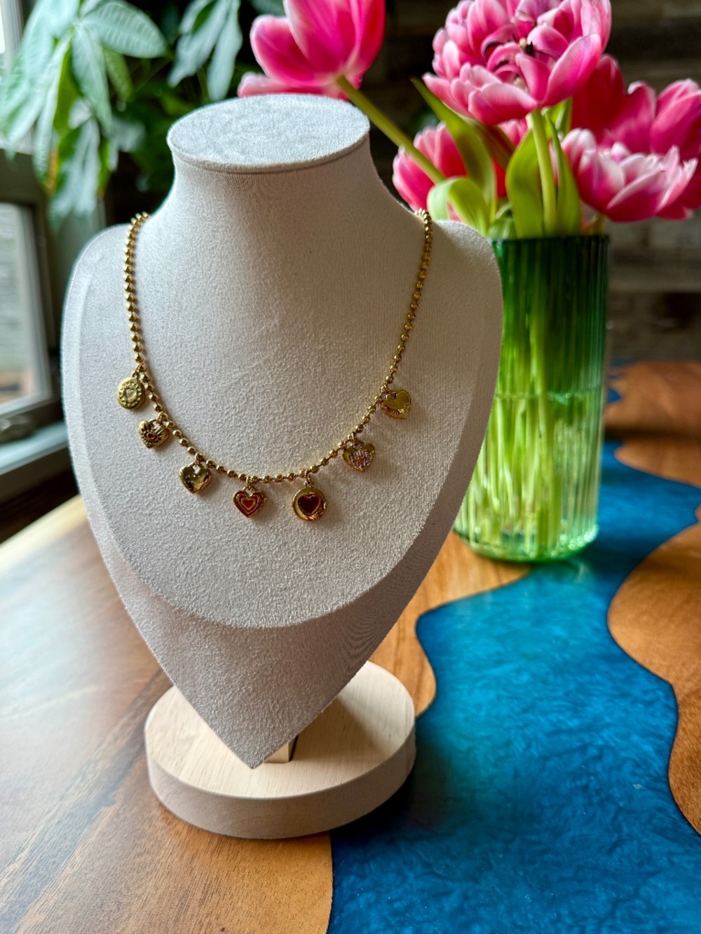 Gold Heart Charm Necklace